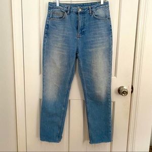 TOPSHOP straight leg light wash jean
